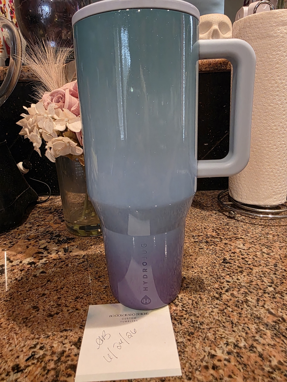 HydroJug Ombre Blue-Purple Travel Mug with Handle